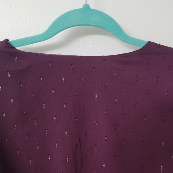 Express women's plum chiffon blouse with smocked elastic waistline size medium - Picture 10 of 10